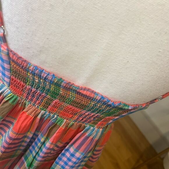 J Crew Plaid Maxi Dress tie front size M - Picture 10 of 15